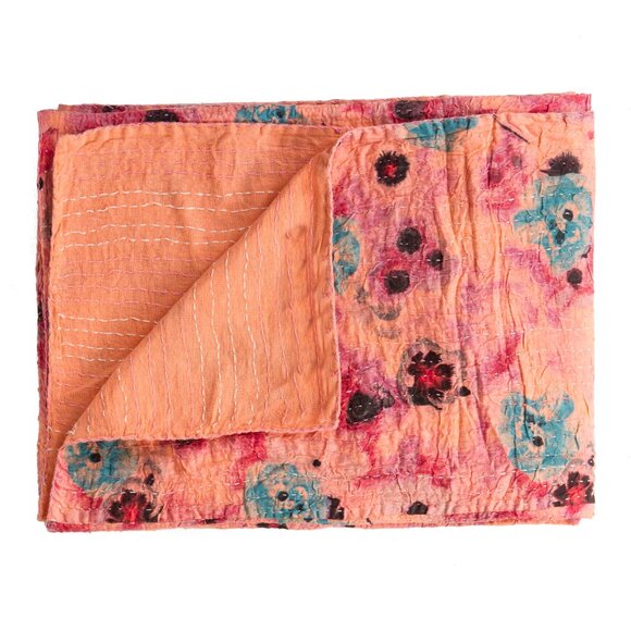 Taj Hotel Home Decor Kantha Cotton Throw | 1-Piece | Multicolor | 50"x70" - Picture 1 of 3